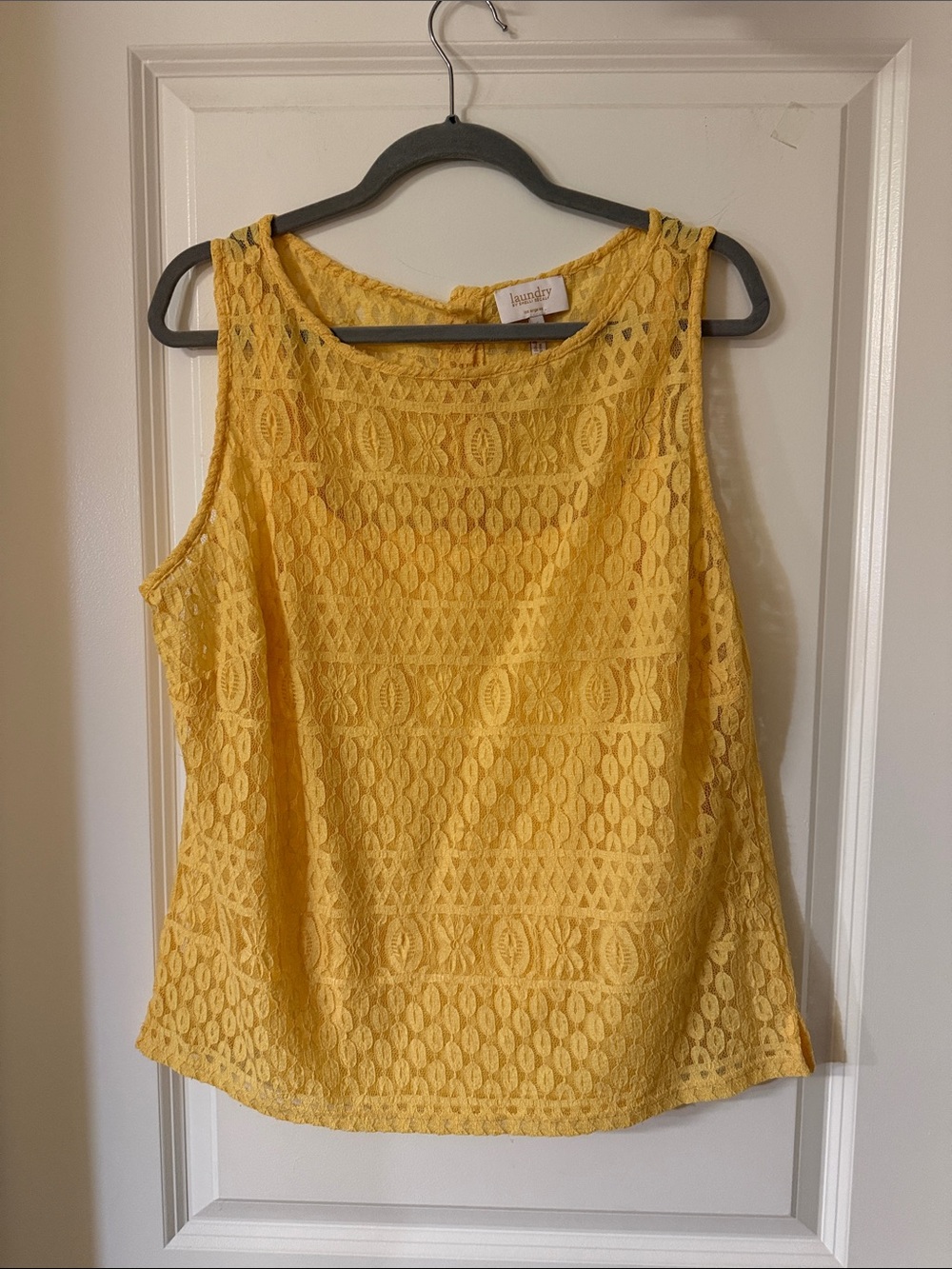 Laundry By Shelli Segal Lace Overlay Yellow Camisole